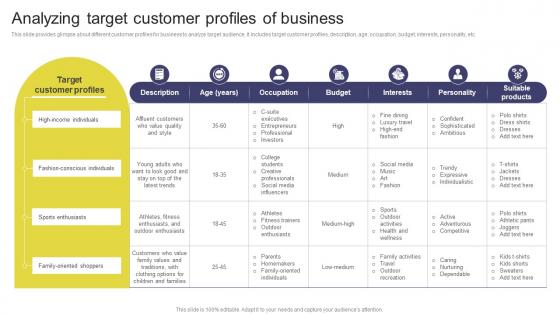 Analyzing Target Customer Profiles Elevating Sales Revenue With New Promotional Strategy SS V