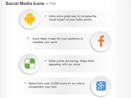 Android facebook google plus delicious ppt icons graphics