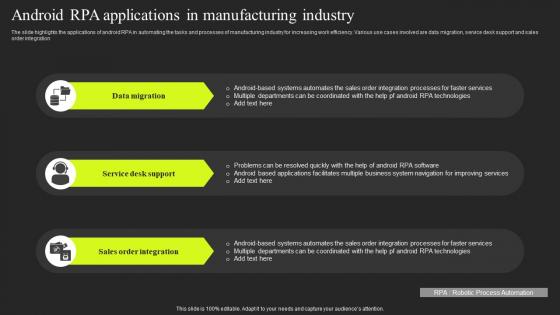Android RPA Applications In Manufacturing Industry