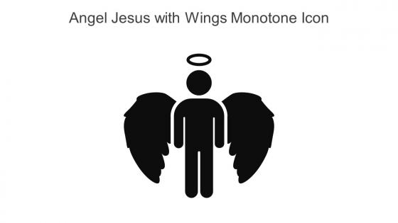 Angel Jesus With Wings Monotone Icon In Powerpoint Pptx Png And Editable Eps Format