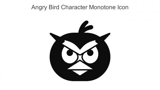 Angry Bird Character Monotone Icon In Powerpoint Pptx Png And Editable Eps Format