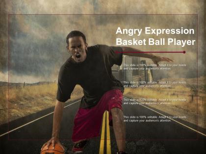 Angry expression basket ball player
