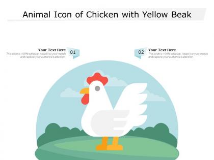 Animal icon of chicken with yellow beak