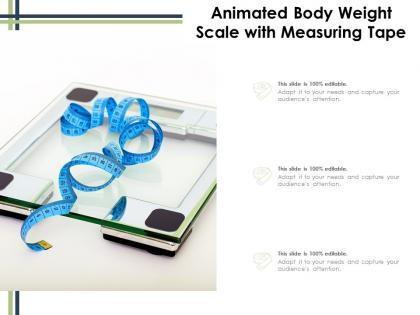 Animated body weight scale with measuring tape