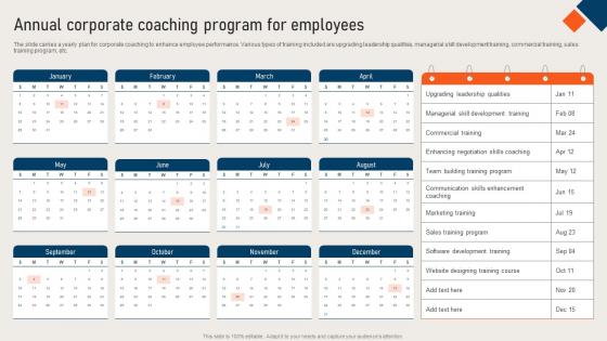 Annual Corporate Coaching Program For Employees
