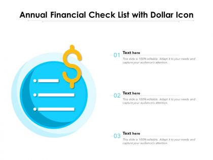 Annual financial check list with dollar icon