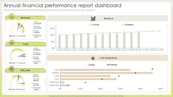 Annual Financial Performance Report Dashboard