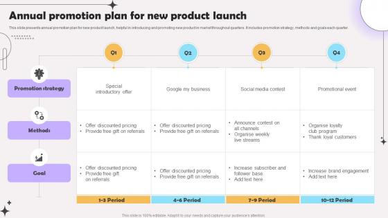 Annual Promotion Plan For New Product Launch