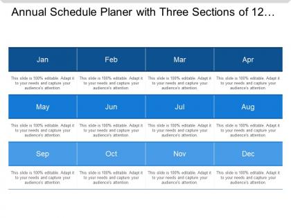 Annual schedule planer with three sections of 12 months