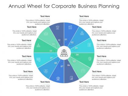 Annual wheel for corporate business planning infographic template