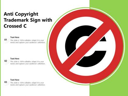 Anti copyright trademark sign with crossed c