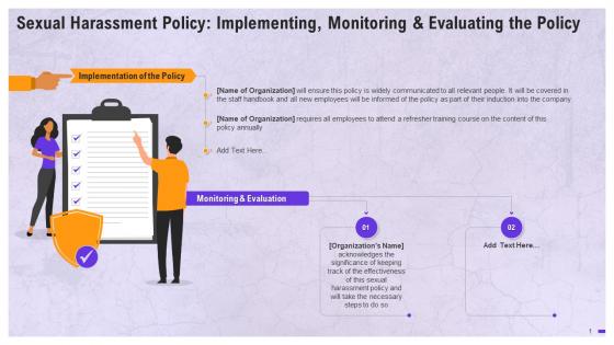Anti Sexual Harassment Policy Implementation And Monitoring Training Ppt