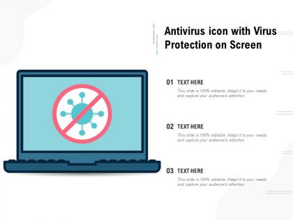 Antivirus icon with no virus in laptop