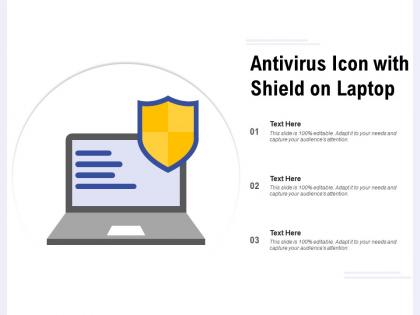 Antivirus icon with shield on laptop