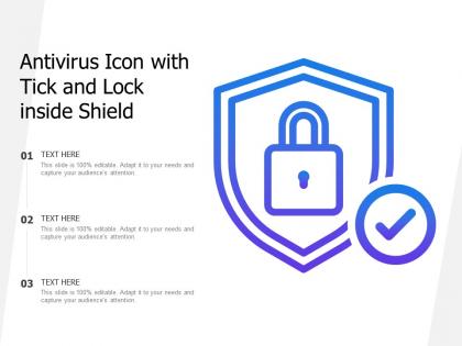 Antivirus icon with tick and lock inside shield