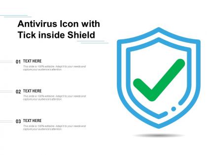 Antivirus icon with tick inside shield