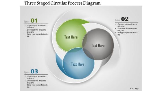 Ao three staged circular process diagram powerpoint template