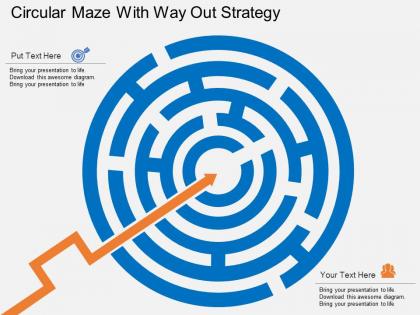 Ap circular maze with way out strategy flat powerpoint design