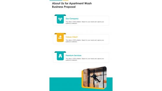 Apartment Wash Business Proposal For About Us One Pager Sample Example Document