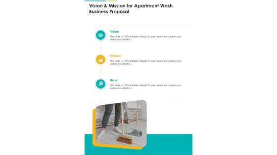 Apartment Wash Business Proposal For Vision And Mission One Pager Sample Example Document