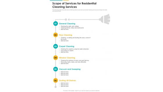Apartment Wash Scope Of Services For Residential Cleaning Services One Pager Sample Example Document