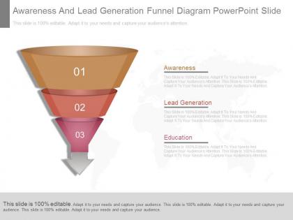App awareness and lead generation funnel diagram powerpoint slide