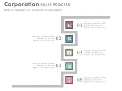 App corporation sales process design flat powerpoint design