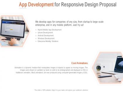 App development for responsive design proposal ppt powerpoint outline