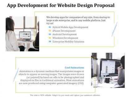 App development for website design proposal ppt powerpoint presentation summary