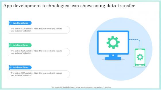 App Development Technologies Icon Showcasing Data Transfer