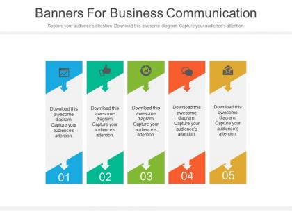 App five banners for business communication flat powerpoint design