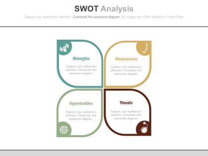 App swot analysis for management practices flat powerpoint design