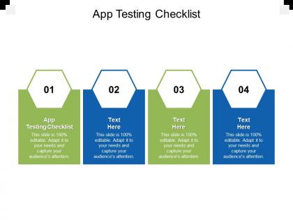 App testing checklist ppt powerpoint presentation infographics mockup cpb