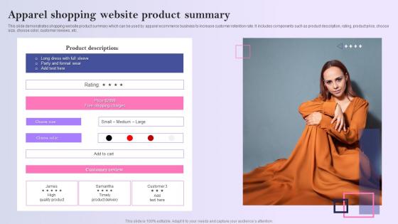 Apparel Shopping Website Product Summary
