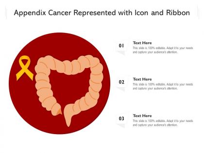 Appendix cancer represented with icon and ribbon