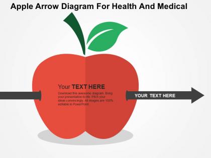 Apple arrow diagram for health and medical flat powerpoint design