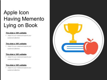 Apple icon having memento lying on book