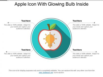 Apple icon with glowing bulb inside