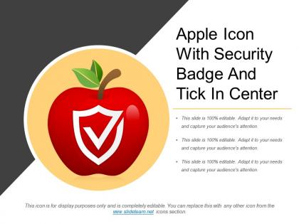 Apple icon with security badge and tick in center