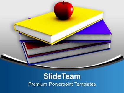 Apple on stack of books education powerpoint templates ppt themes and graphics 0213