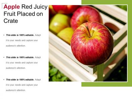 Apple red juicy fruit placed on crate