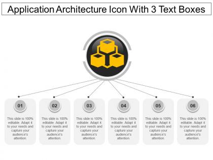 Application architecture icon with 3 text boxes