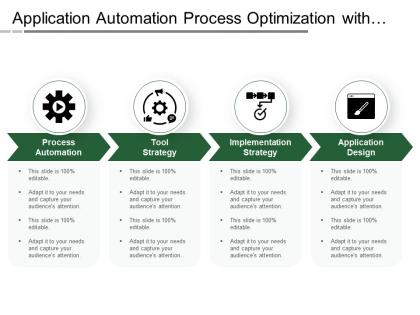 Application automation process optimization with boxes and icons