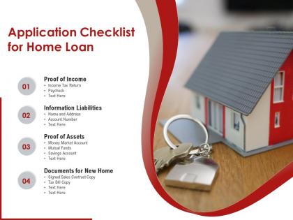 Application checklist for home loan