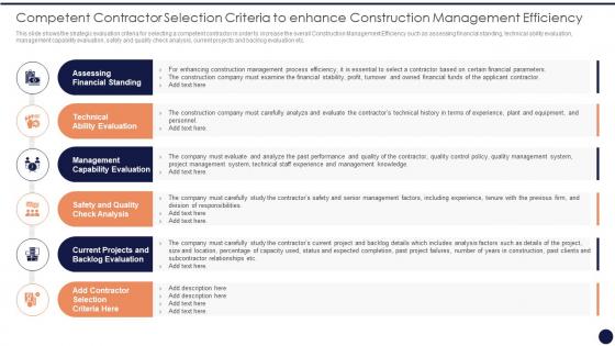 Application Management Strategies Competent Contractor Selection Criteria