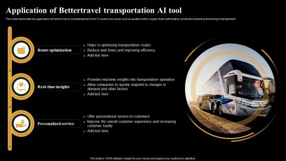 Application Of Better Travel Transportation AI Tool Introduction And Use Of AI Tools AI SS