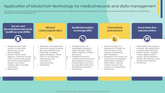Application Of Blockchain Technology For Medical Blockchain In Insurance Industry Exploring BCT SS