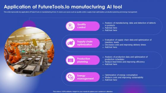 Application Of Future Tools Io Manufacturing Ai Tool Ai Enabled Solutions Used In Top AI SS V
