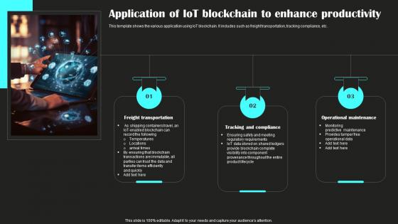 Application Of Iot Blockchain To Enhance Productivity