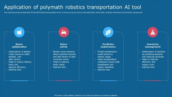 Application Of Polymath Robotics Transportation Ai Tool Comprehensive Guide To Use AI SS V
